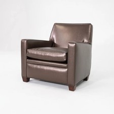 2004 Patrick Naggar for Arc International Club Chair w/ Brown Leather Upholstery