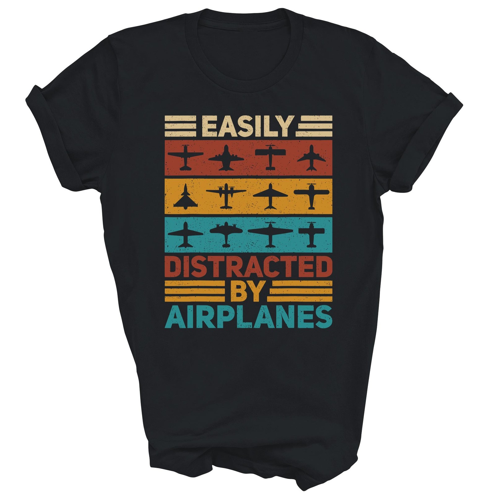 Easily Distracted By Airplanes Pilot Unisex Shirt Gift