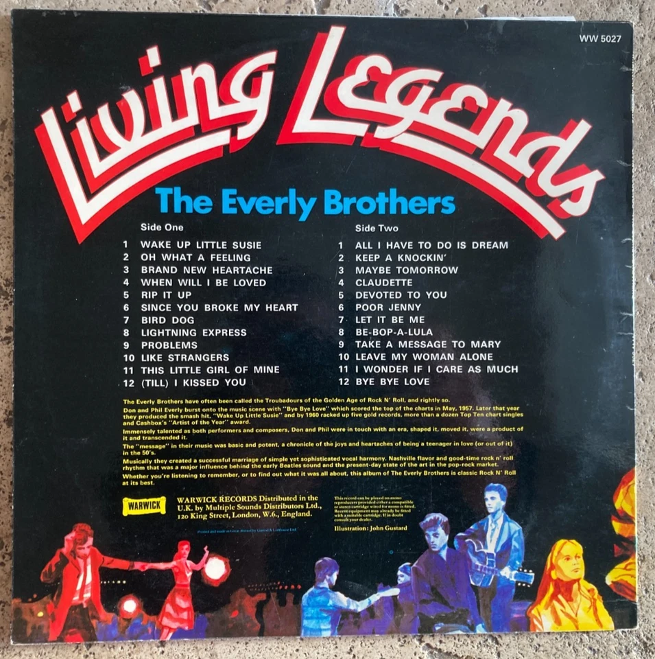 THE EVERLY BROTHERS - LIVING LEGENDS 24 GOLDEN GREATS VINYL LP RECORD💥MINT - Image 2 of 2