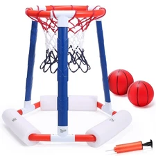 EagleStone Pool Basketball Hoop, Floating Inflatbale Pool Basketball Games To...