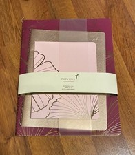 NEW Papyrus Paper Notebook Journal Set Three Sizes Pinks /Golds