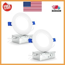 Sunco 4 Inch Dimmable LED Recessed Lights - Slim Wafer Thin, 650 Lumens, 2 Pack