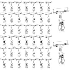 50 PCS Clear Sign Holder Clips Rotatable Double Sided Acrylic Clamps Stand