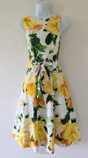Ladies Coast Spring Floral Cotton Fit & Flare Occasion/Party Dress Size UK 12