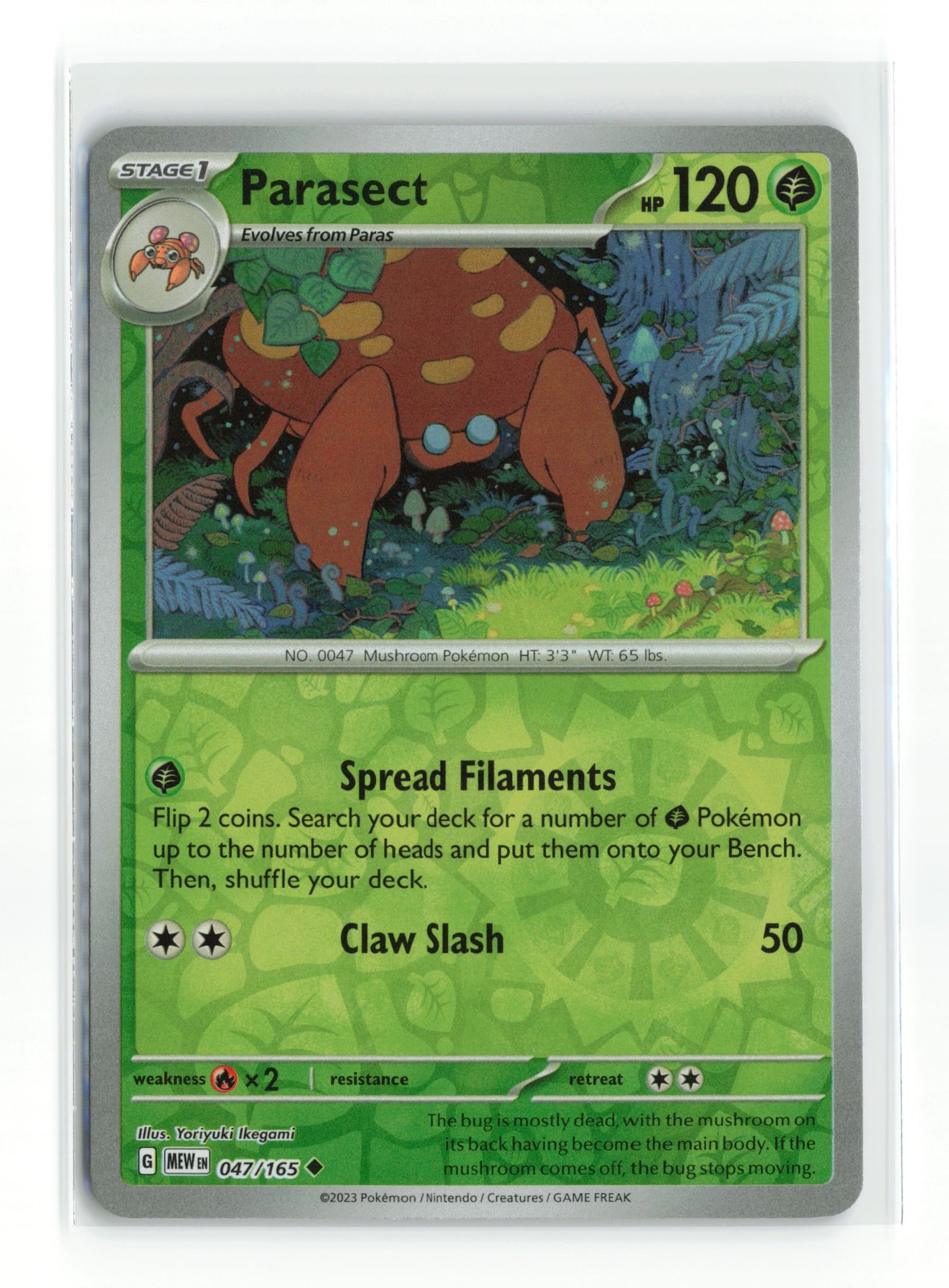 Parasect #047/165 SV Scarlet & Violet 151 Uncommon Reverse Holo Pokemon TCG NM