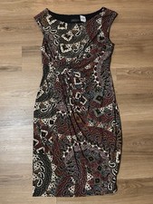 Connected Apparel Floral Sheath Dress Ruched Stretch Knee Length SIZE 16 Woman’s