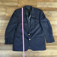 VTG Burberrys Blazer 42R Navy Wool Gold Button Sport Coat Men's Super 100s 15C9