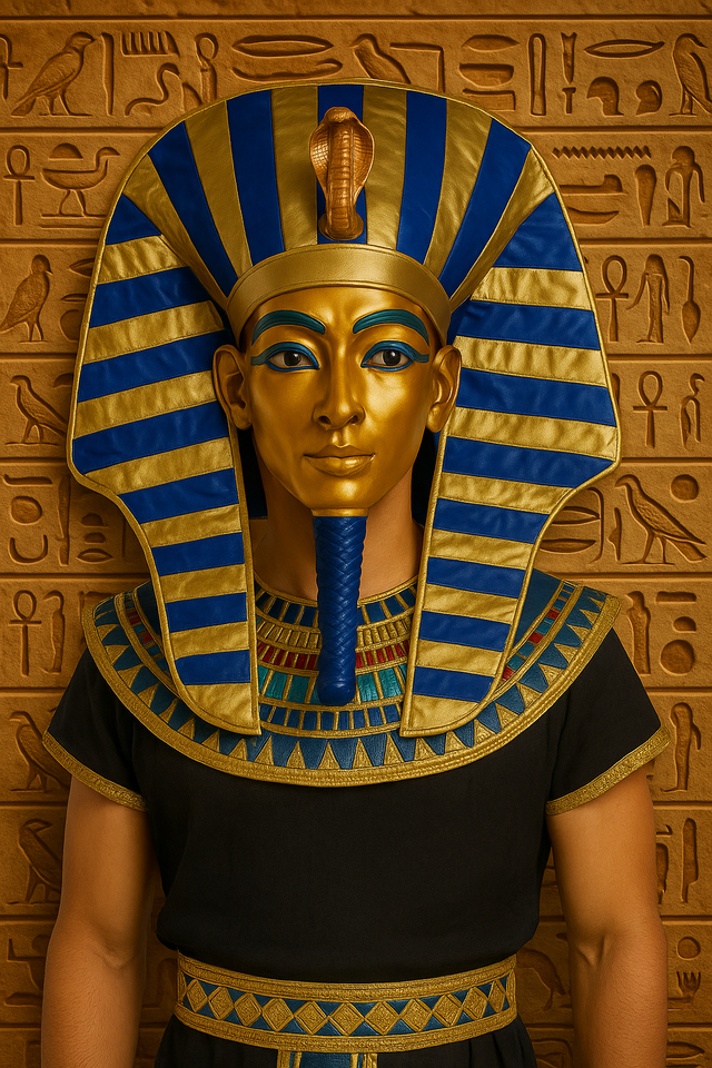 Nicky Bigs Gold Pharaoh Mask King Tut Costume Headdress Halloween ...