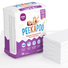 Peekapoo Mini 25 Pack Disposable Changing Pads for Baby