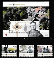 Portugal Madeira 2022 Emp Charles 1 SS y Set 3 SC# 398-401 MNH Como Nuevo/Nunca Montado