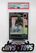 Breece Hall Rookie AUTO Black 2022 Panini Clearly Donruss 7/10 PSA 10 GEM MINT