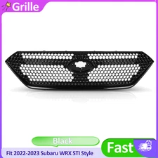 Fit 2022-2023 Subaru WRX STI Style Front Bumper Grille Gloss Black Assembly