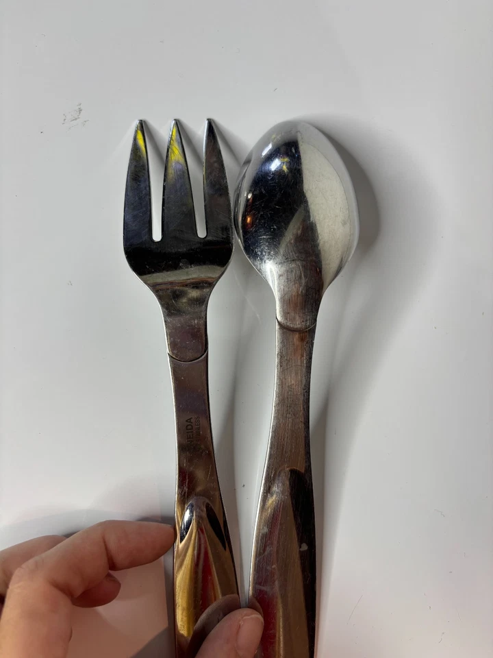 Oneida 18/8 Stainless Steel 3-Pronged Meat Fork Large Serving Spoon 10 1/4" Set - Image 4 of 4