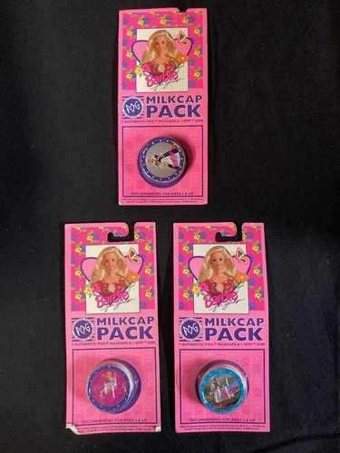 1995 Barbie Pog Milkcaps 3 Packs - VINTAGE COLLECTIBLE