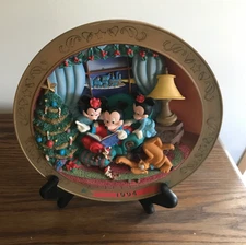 Disney Christmas Decor It's A Small World Holiday 1994 Plate Carved 3D