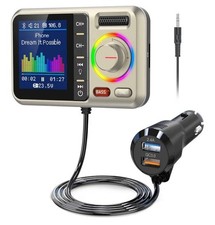 Bluetooth FM Transmitter Adapter , Support QC3.0 Fast Charging, Hands-Free Call,