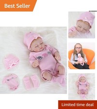 10 Inch Realistic Sleeping Baby Doll - Soft Vinyl Girl Doll for Imaginative Play