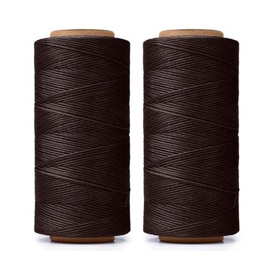 568 Yards Waxed Thread for Leather Sewing, 150D 0.8mm (Brown)