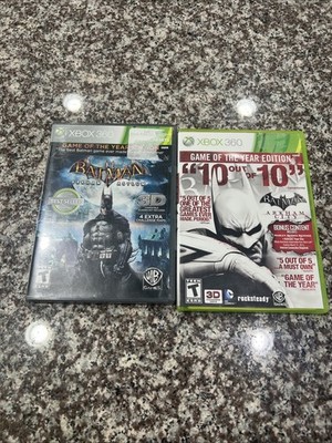 Batman Arkham City & Asylum Microsoft XBox 360 Complete Game Bundle Lot of (2)