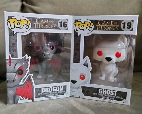 Funko Pop! Vinyl Game of Thrones Ghost #19 Dire Wolf Drogon #16 Figure NM