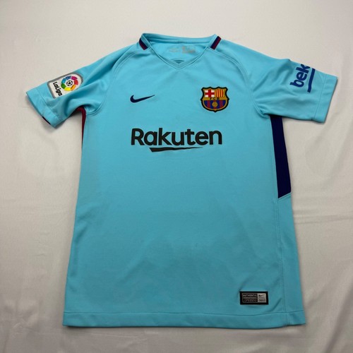 Nike FC Barcelona Jersey Boys Medium Blue 2017-18 Third Kit Rakuten 847386-484