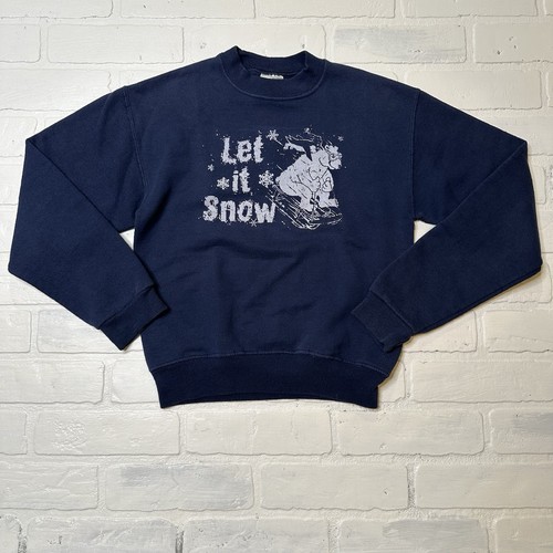 Vintage 90s Sweatshirt Boys Crewneck Youth Medium Graphic Print Snow M