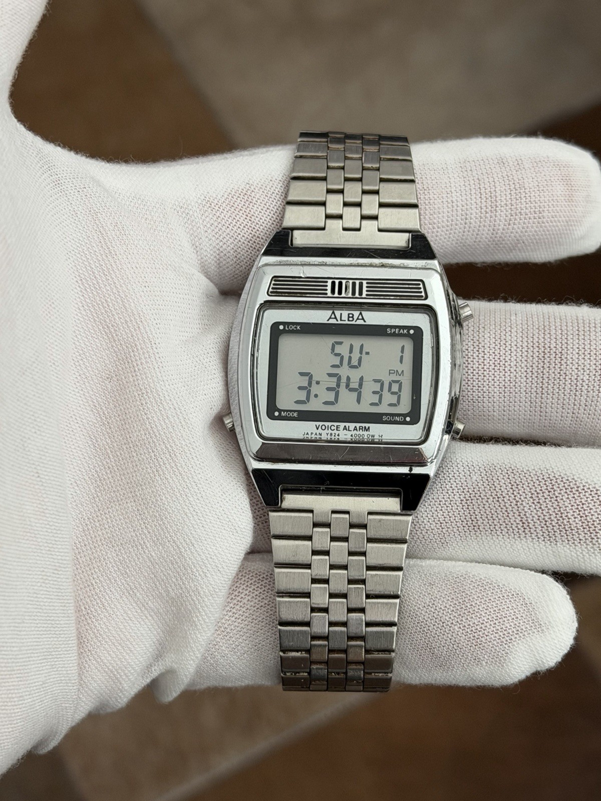 Rare Vintage Alba Voice Alarm Y824-4000 Men’s Digital Sports Watch JDM 1980s