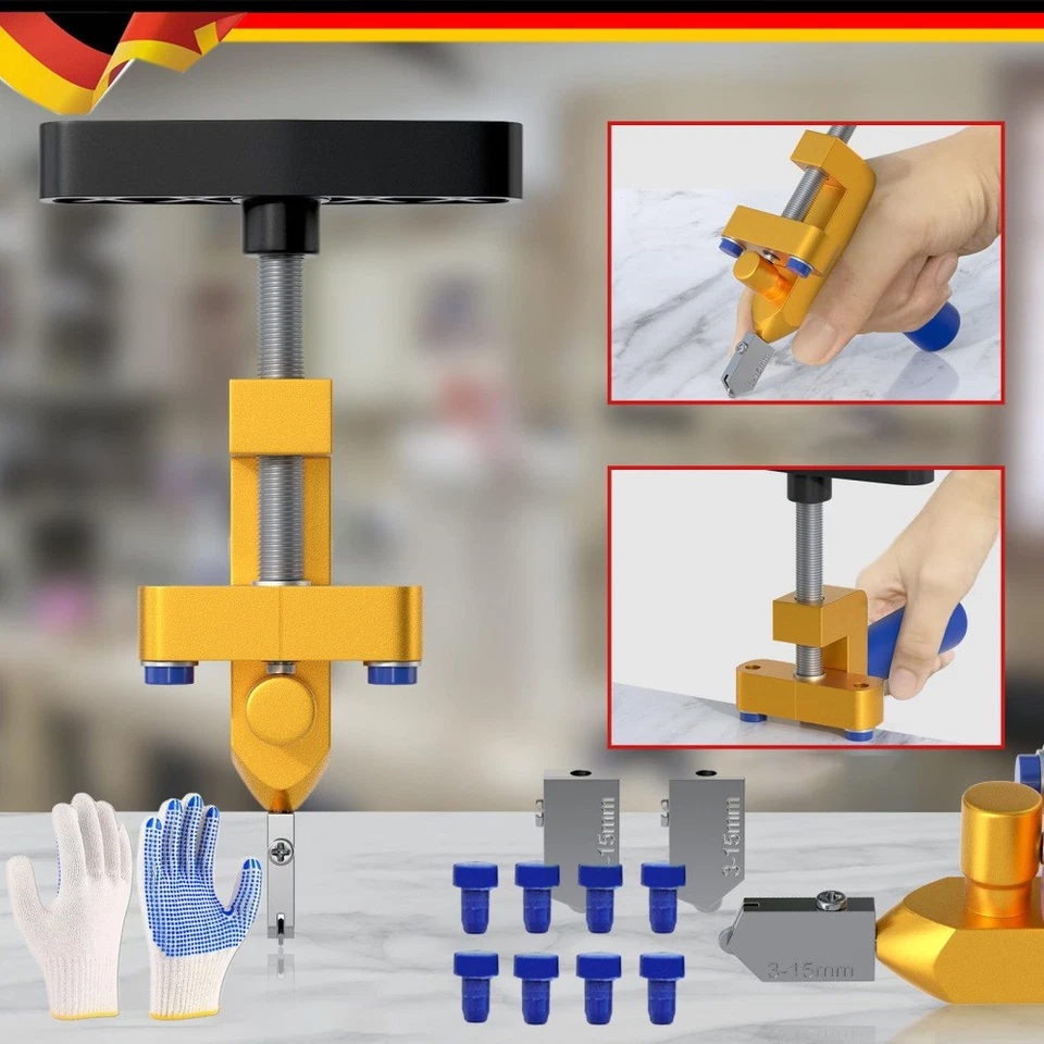 Profi Fliesenschneider Tragbar Glasschneider Handfliesenschneider Keramik 3-15mm - Bild 4 von 4