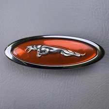 2000-2006 JAGUAR XKR LEFT SIDE FENDER EMBLEM RED LOGO BADGE HJD5771AA OEM