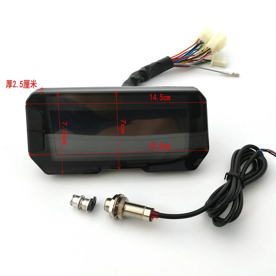 Motorcycle Speedometer Speed Fuel Gauge 12v LCD Digital Odometer - Image 4 of 4