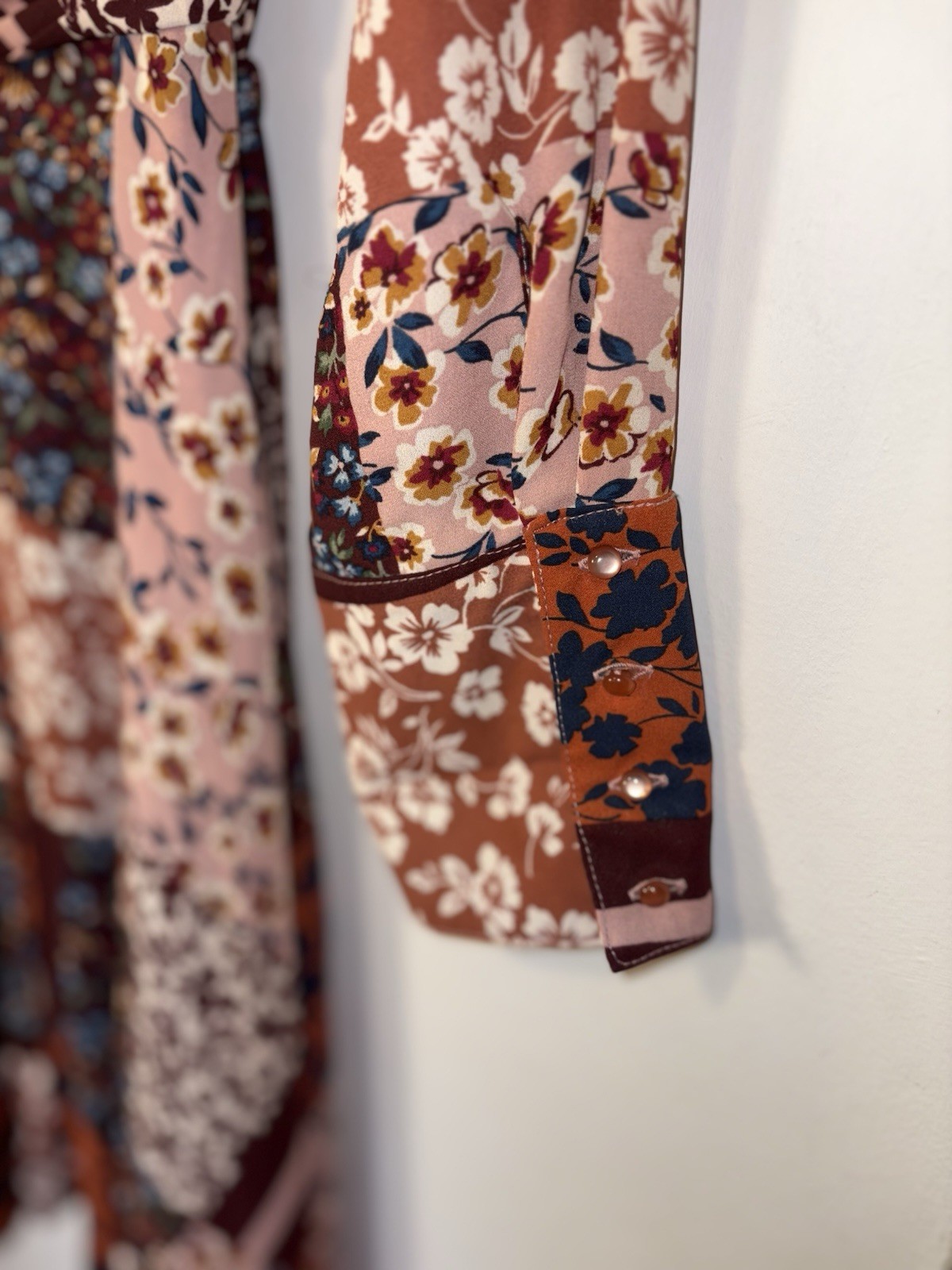 NANETTE LEPORE Button Up Patchwork Shirtdress Tie… - image 4