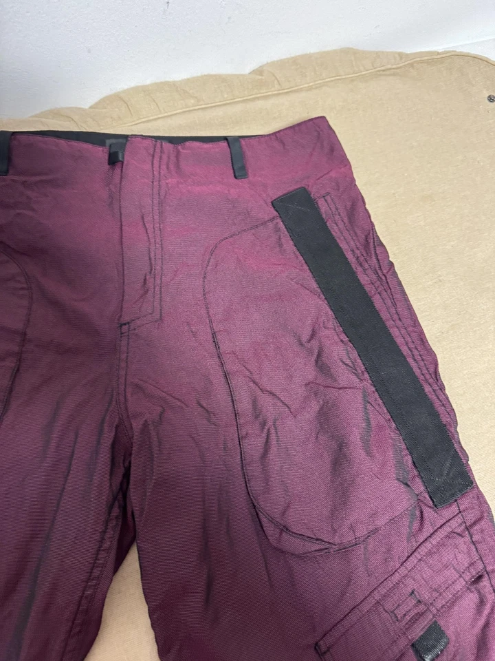 Pantalones Cortos Alexander Wang Para Hombre 32 Borgoña Negro Utilitario Carga Malla Forrada Cremallera Mosca Foto 3 de 4