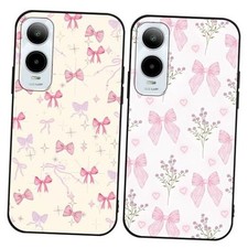 2 Pack Pink Phone Case 6.75",Cartoon Cute for Cricket icon 6/At&t Verge Bow
