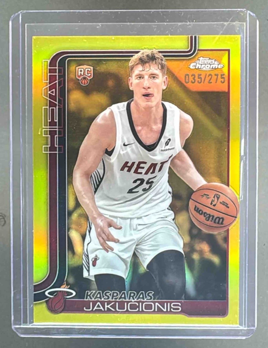Kasparas Jakucionis 2025 Topps Chrome #270 Yellow Refractor Rookie RC /275
