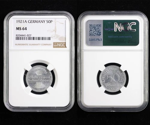 1921A GERMANY 50P NGC MS 64