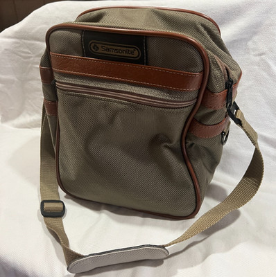 Samsonite Brown Bag 11  x 9''  Canvas Leather  Briefcase Tote Travel  Organizer