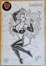 Lady Death Chaos Rules #1 - David Harrigan OA Sketch Cover! 