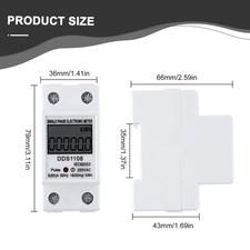 Compteur d'énergie électrique LCD monophasé KWH 220V 60A écran de lecture pr
