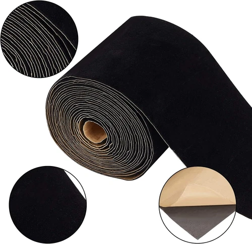 Nastro adesivo con liner pellicola effetto velluto nero cornici schermi arredo