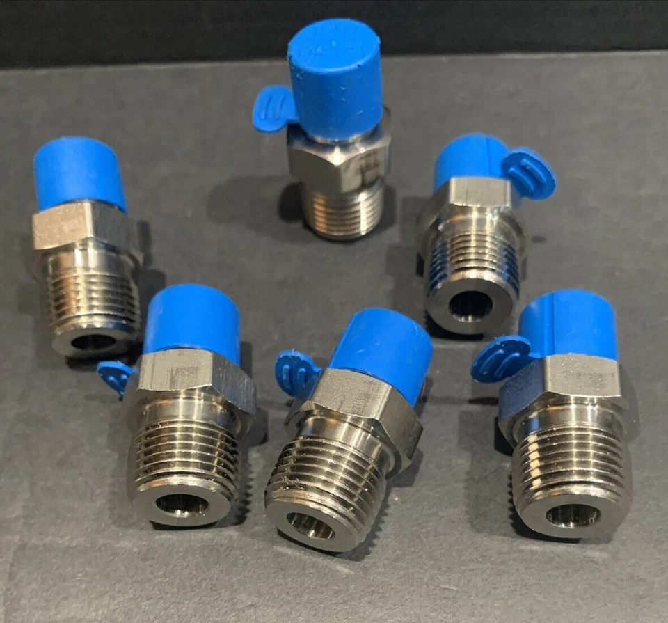 PARKER SS316 5/8 X 1/2” (Male) AN816-10-8K ASTM A389Hose Fitting Lot Of 6 NEW - Image 3 of 4