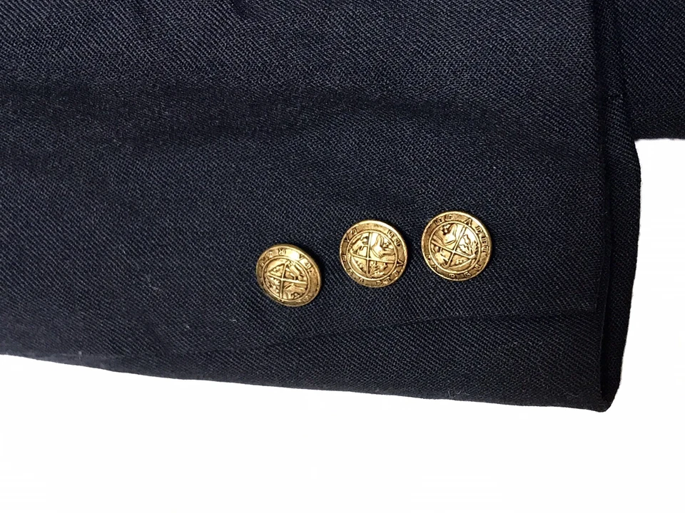 Abrigo Chaqueta Blazer Talbots Niños Negro Dorado Botones 100% Lana Niños 7 Foto 4 de 4