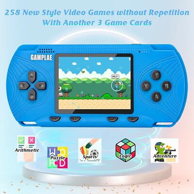 Portable Handheld Game Console 3'' HD Built-in 258 Games HD Classic Kids Toy Gift