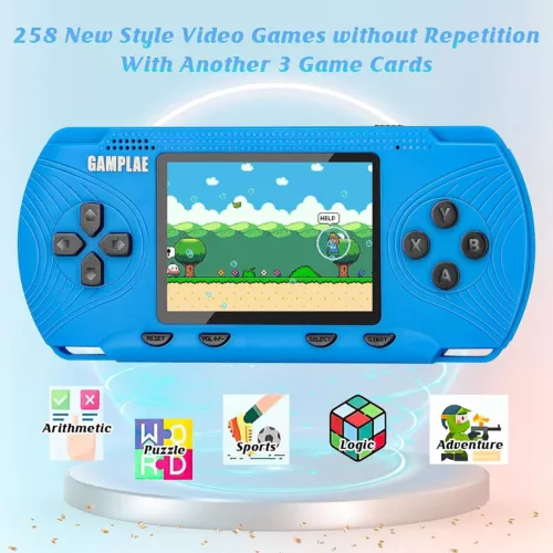 Portable Handheld Game Console 3" HD Built-in 258 Games HD Classic Kids Toy Gift - Picture 7 of 24