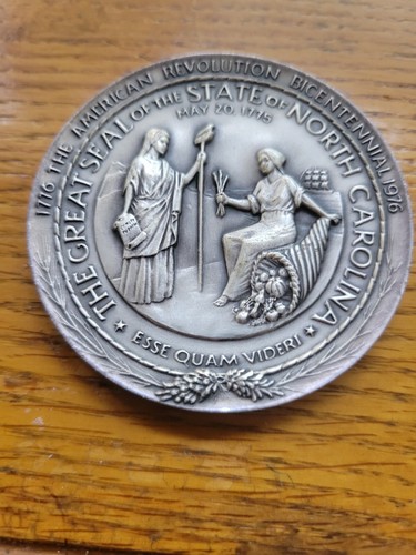 4.52oz-.999 Silver- American Revolution Bicentennial North Carolina 1776-1976
