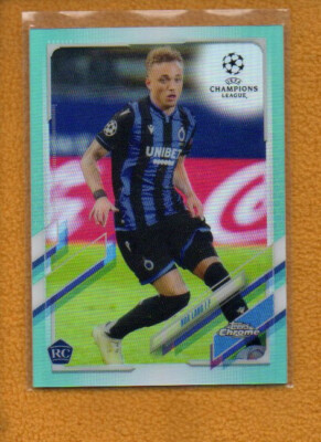 Noa Lang 2020-21 Topps Chrome UEFA Champions Rookie Aqua Refractor
