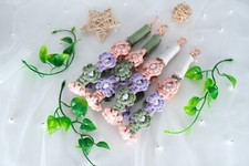 Small Macrame 3 Color Flower Wristlet Phone Strap Short Wristlet Keychain Daisy