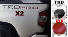 2x TRD [GLOSS BLACK] Pro [RED] Bedside Raised Plastic Letters Insert 2014-2021
