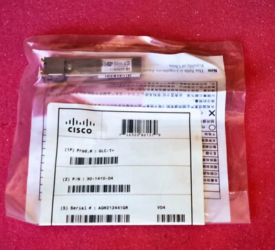 NEW Sealed, 100% Genuine CISCO GLC-T 1000BASE-T SFP RJ-45 30-1410-04 Module v04