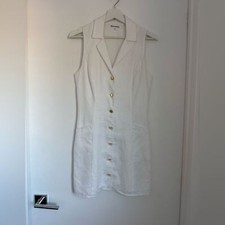 Reformation 4 Aida White Linen Button Down Dress