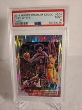 2019-20 Hoops Premium Stock Coby White Flash Prizm RC #204 PSA 9 Rookie Card